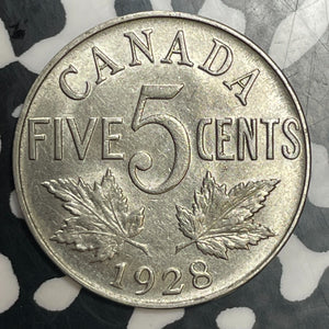 1928 Canada 5 Cents Lot#T3517 High Grade! Beautiful!