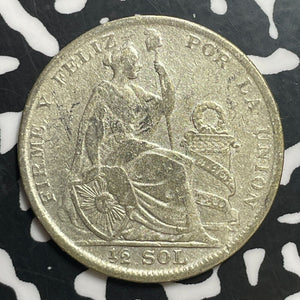 1928 Peru 1/2 Sol Half Sol Lot#T1723 Silver!