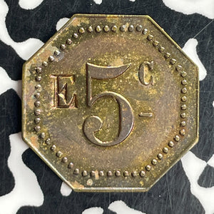 Undated France Mines D'Aran 5 Cent Token Lot#T8088 High Grade! Beautiful!