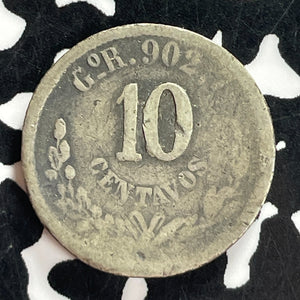 1891-Go R Mexico 10 Centavos Lot#T7375 Silver! Low Mintage