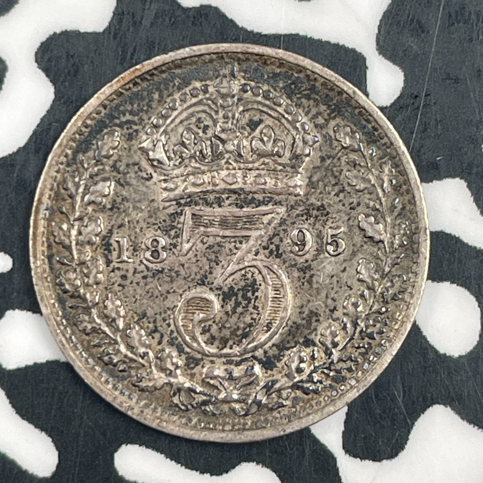 1895 Great Britain 3 Pence Threepence Lot#F5651 Silver!
