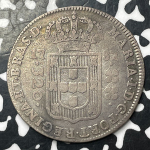 1787 Brazil 320 Reis Lot#JM8682 Silver! Very Scarce! KM#221.1