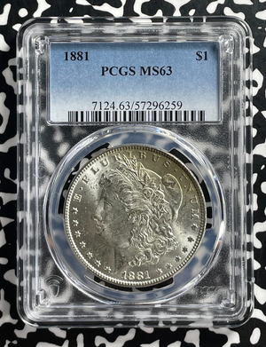 1881 U.S. $1 Morgan Dollar PCGS MS63 Lot#G571 Silver! Choice UNC!