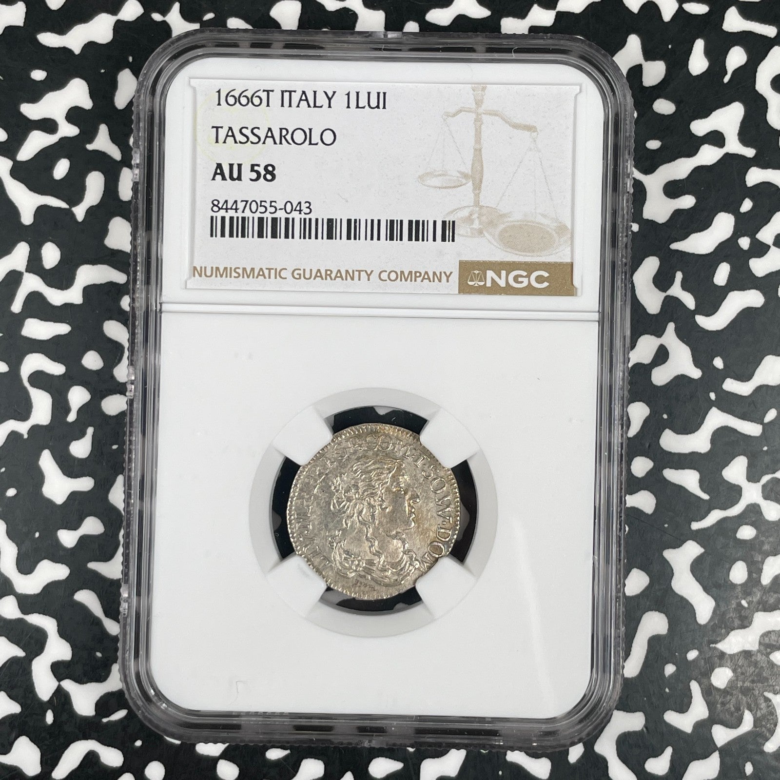 1666-T Italy Tassarolo 1 Luigino NGC AU58 Lot#G3600 Silver!