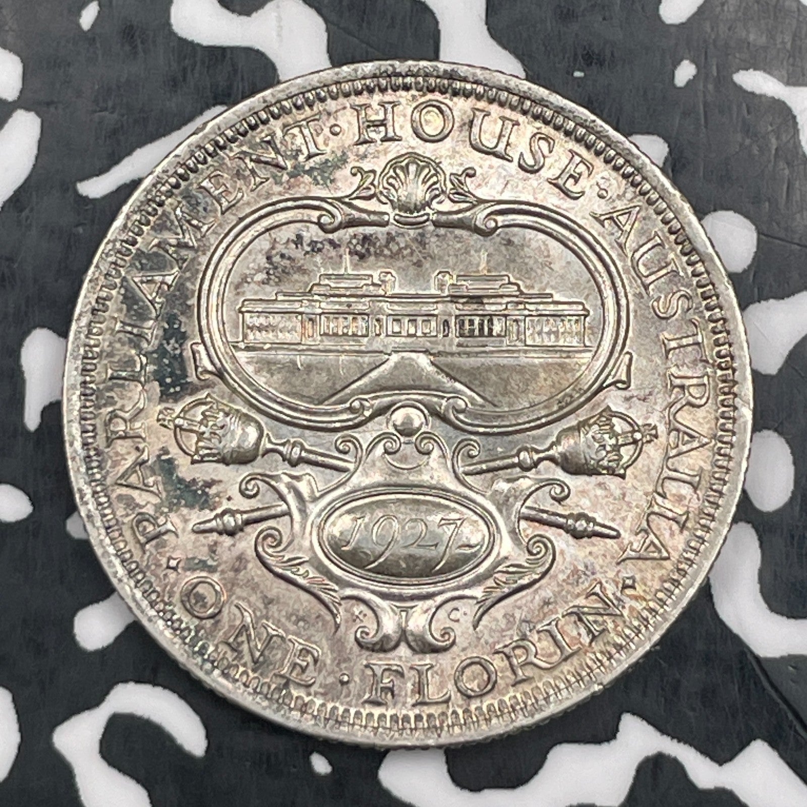 1927 Australia Parliament 1 Florin Lot#JM2063 Silver! Nice! KM#31