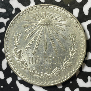 1944 Mexico 1 Peso Lot#E5023 Silver! High Grade! Beautiful!