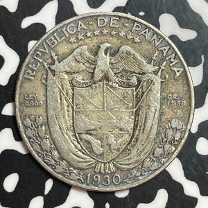 1930 Panama 1/2 Balboa Half Balboa Lot#T2378 Silver! Nice!