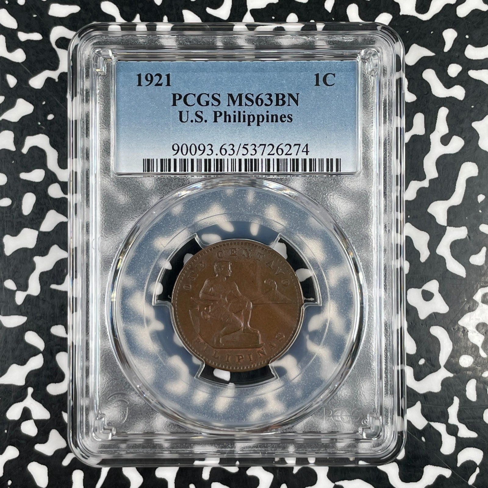 1921 U.S. Philippines 1 Centavo PCGS MS63BN Lot#G3812 Choice UNC!