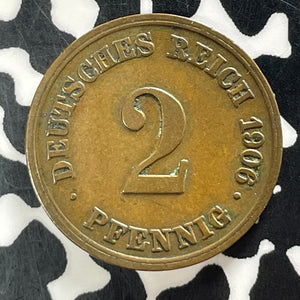 1906-E Germany 2 Pfennig Lot#T4230 Better Date