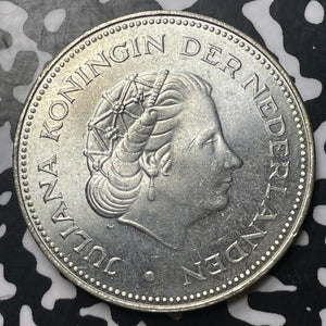 1970 Netherlands 10 Gulden Lot#E6851 Large Silver Coin! High Grade! Beautiful!