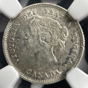 1880-H Canada 5 Cents NGC AU58 Lot#G9143 Silver!