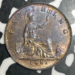 1881-H Great Britain Farthing Lot#T3602 High Grade! Beautiful!