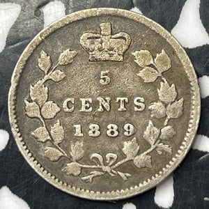 1889 Canada 5 Cents Lot#T2253 Silver! Key Date!