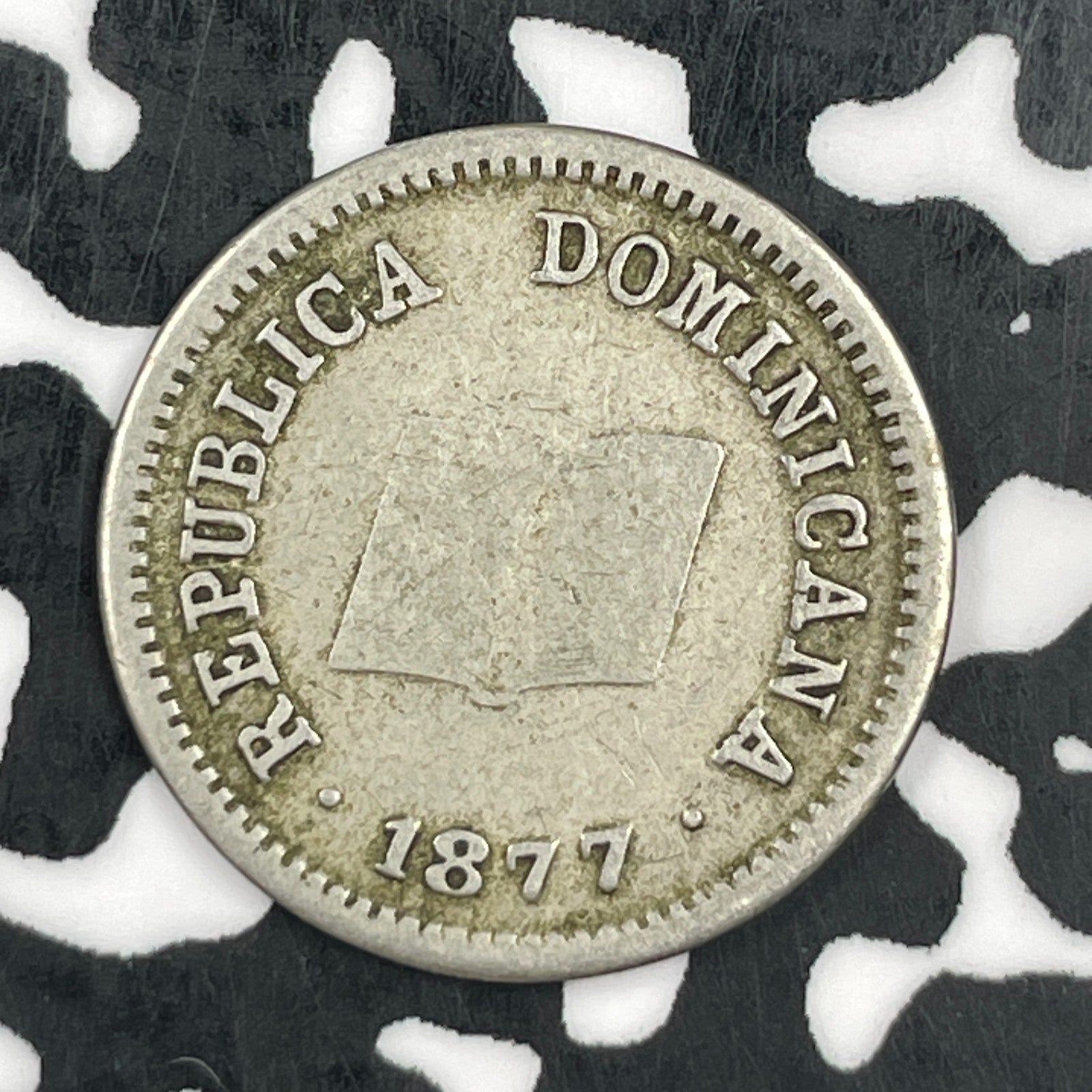 1877 Dominican Republic 5 Centavos Lot#JM1450 Scarce!
