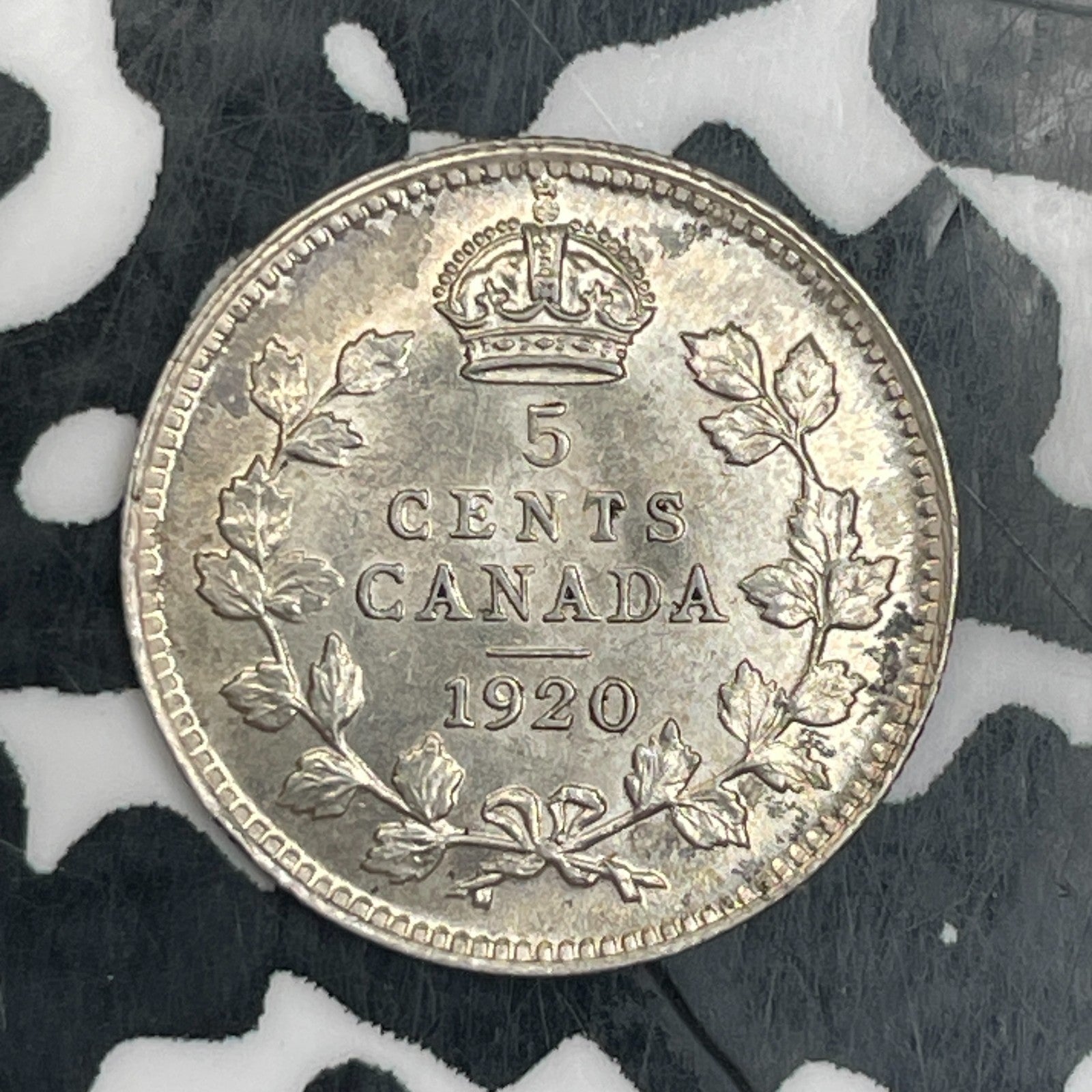 1920 Canada 5 Cents Lot#N0250 Silver! High Grade! Beautiful!