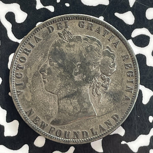 1873 Newfoundland 50 Cents Lot#T7714 Silver! Key Date! Scratches
