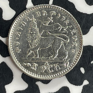 EE 1895-A (1902-1903) Ethiopia 1 Gersh Lot#T8193 Silver! KM#12