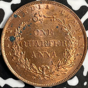 1858 India 1/4 Anna Lot#D8988 High Grade! Beautiful!