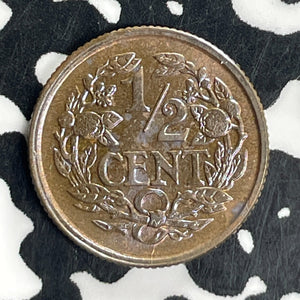 1912 Netherlands 1/2 Cent Half Cent Lot#T8077 High Grade! Beautiful!