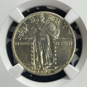 1926 U.S. 25 Cents Standing Liberty Quarter NGC MS61 Lot#G865 Silver! Nice UNC!