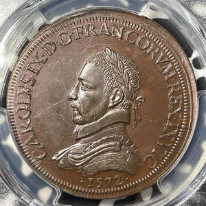 '1572' (19th C.) France Charles IX/Elizabeth Restrike Medal PCGS MS64 Lot#G8838