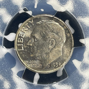 1958 U.S. 10 Cents Roosevelt Dime PCGS MS65 Lot#G649 Silver! Beautiful Toning!
