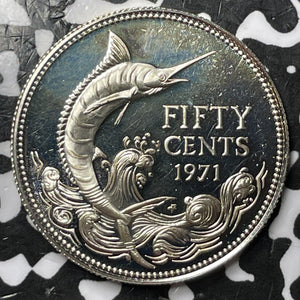 1971 Bahamas 50 Cents Lot#D7499 Silver! Proof!
