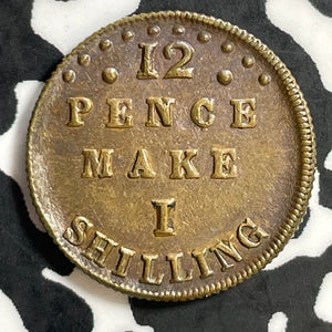 Undated Great Britain Prince Albert 12 Pence/1 Shilling Token Lot#E6987 16mm