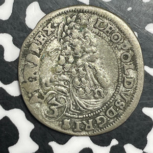 1697-CH Hungary 3 Krajczar Lot#T6465 Silver! KM#194