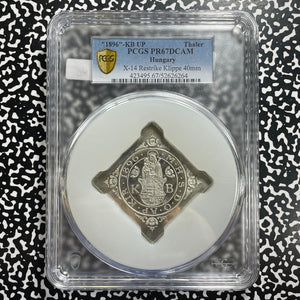 "1896"-KP UP Hungary Klippe 1 Thaler Restrike PCGS PR67 DCAM Lot#GV1060 Silver!