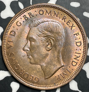 1942 Great Britain 1/2 Penny Half Penny Lot#T9050 High Grade! Beautiful!