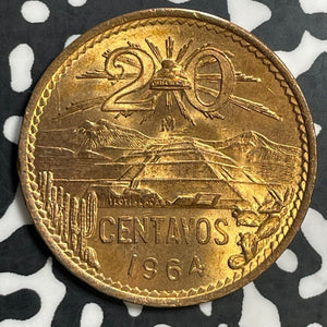 1964 Mexico 20 Centavos Lot#E7392 High Grade! Beautiful!