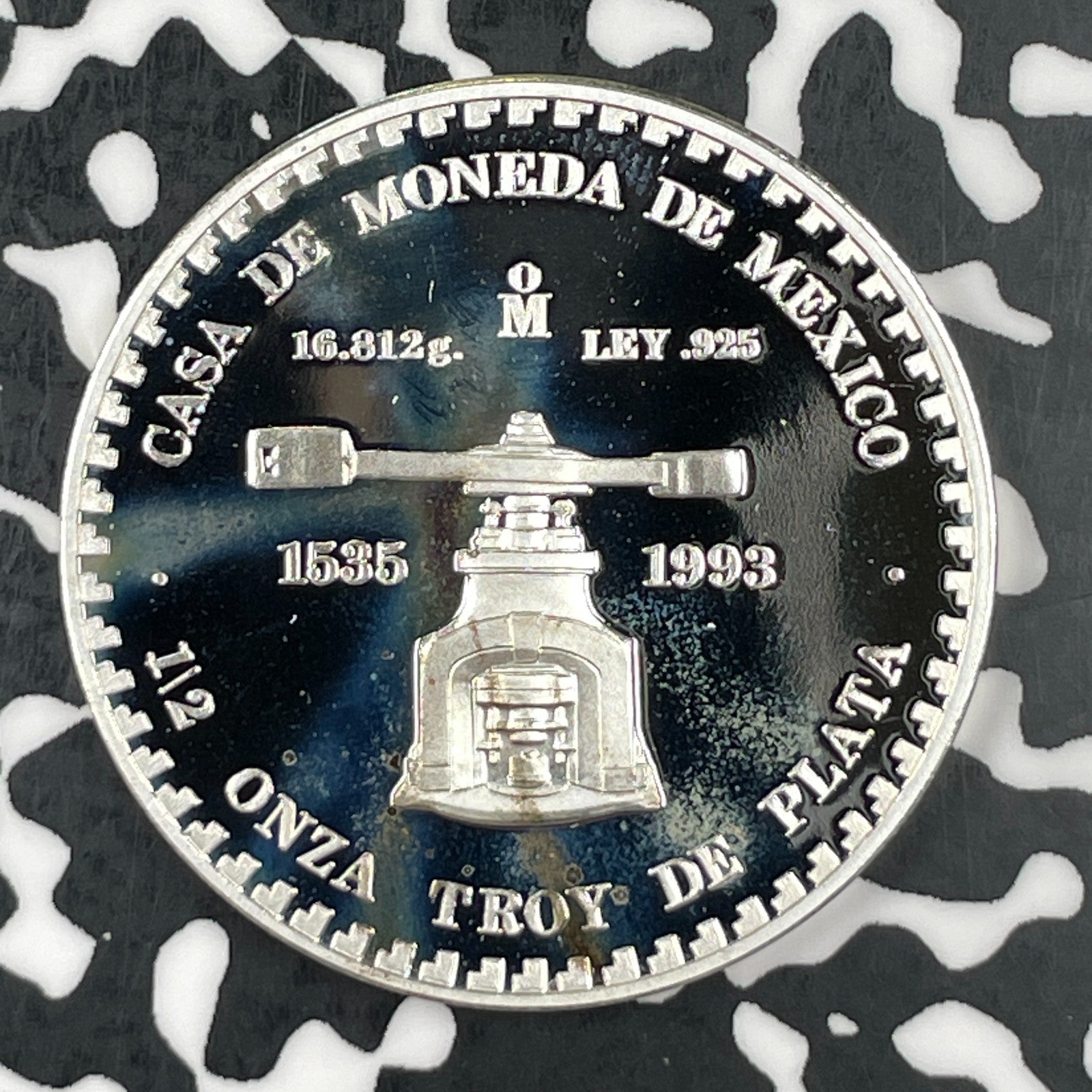1993 Mexico Piedra De Los Soles 1/2 Onza Lot#JM1475 Silver! Proof! .925