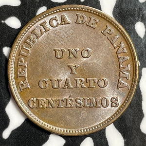 1940 Panama 1 1/4 Centesimos Lot#E6188 High Grade! Beautiful!