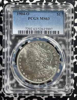 1904-O U.S. $1 Morgan Dollar PCGS MS63 Lot#G407 Silver! Choice UNC!