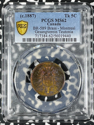 (c.1887) Canada Montreal Gesangverein Teutonia 5 Cents Token PCGS MS62 Lot#G054