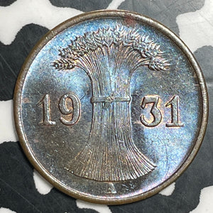 1931-A Germany 1 Pfennig Lot#T2561 High Grade! Beautiful!