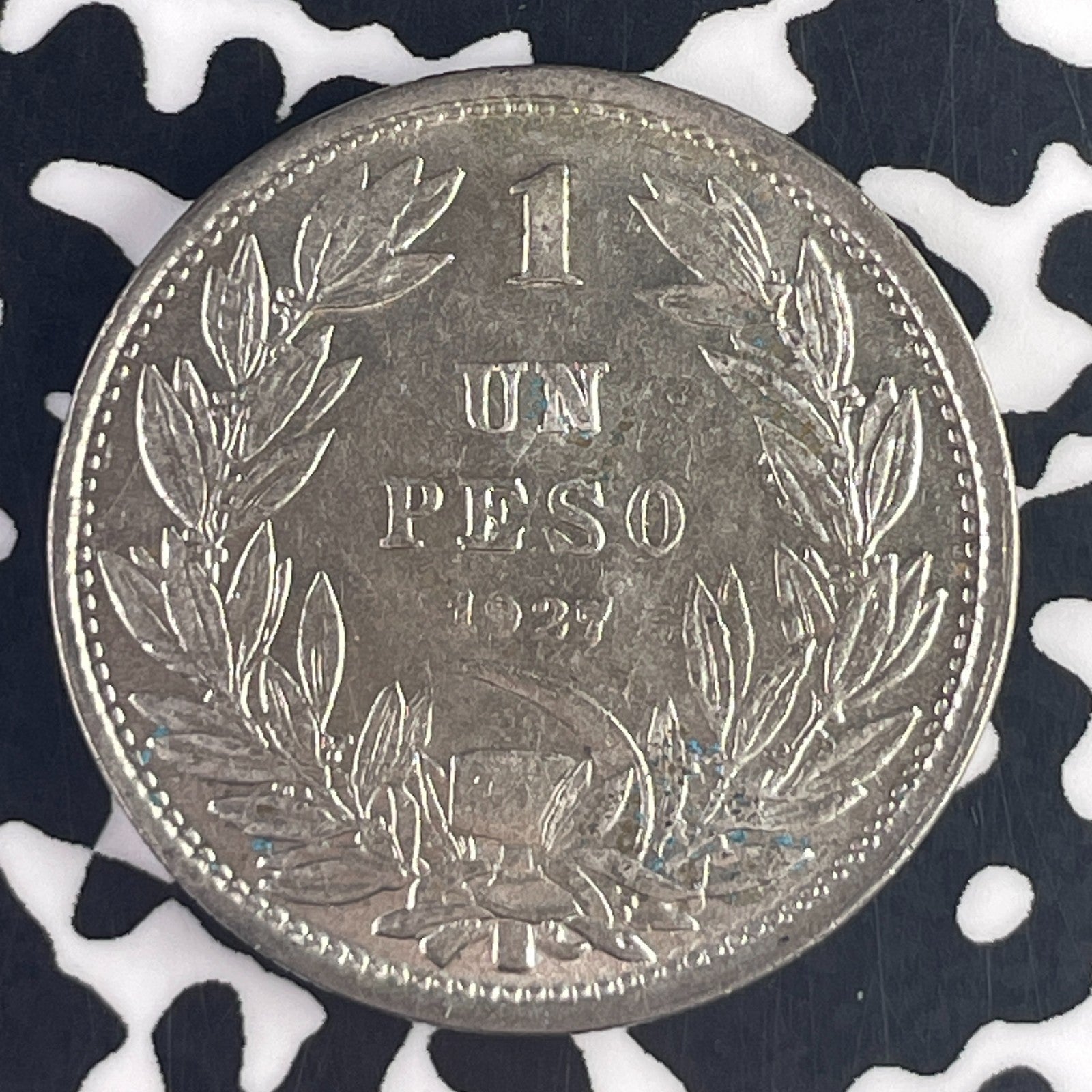 1927 Chile 1 Peso Lot#F2366 Silver! Nice!