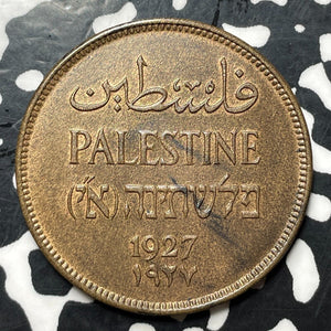 1927 Palestine 2 Mil Lot#E7168 High Grade! Beautiful!