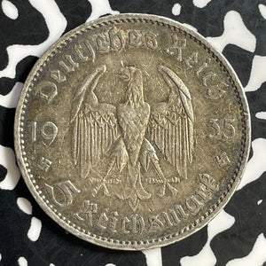 1935-A Germany 5 Mark Lot#E9372 Silver!