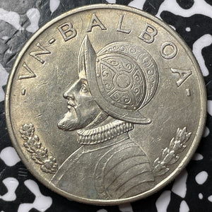 1934 Panama 1 Balboa Lot#JM7037 Large Silver Coin! Nice!