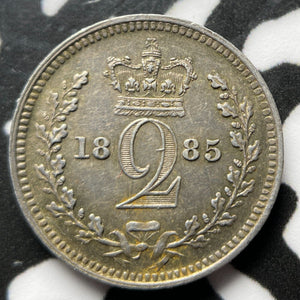 1885 Great Britain Maundy 2 Pence Lot#JM6907 Silver! Nice!