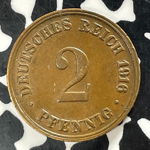 1916-D Germany 2 Pfennig Lot#T4223 Better Date