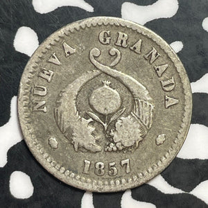 1857 Colombia Bogota Decimo Lot#T1264 Silver!