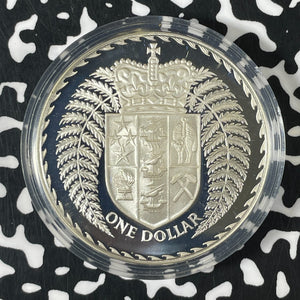 1979 New Zealand $1 Dollar Lot#B2641 Silver! Proof! With Case