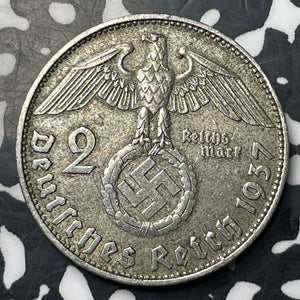 1937-D Germany 2 Mark Lot#E7799 Silver!