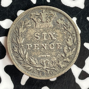 1886 Great Britain Victoria 6 Pence Sixpence Lot#T7318 Silver!