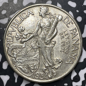 1934 Panama 1 Balboa Lot#JM8347 Large Silver! Nice!