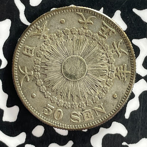 (1917) Japan 50 Sen Lot#T7497 Silver!