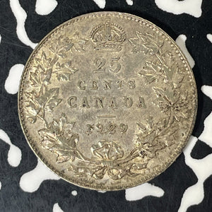 1929 Canada 25 Cents Lot#T5949 Silver! Nice!
